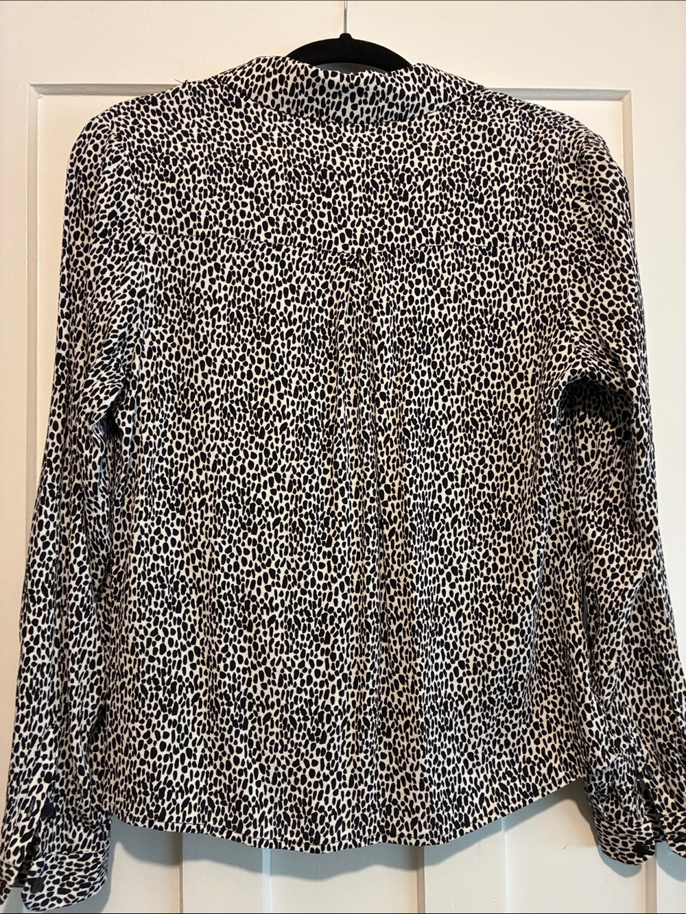 Frank & Oak Black and White Leopard-Spot Button Down Shirt - Picture 3 of 5